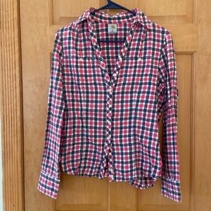 Carhartt Pink & Grey Button-Down Flannel - Medium